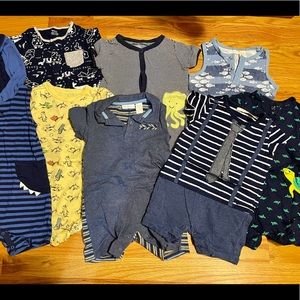 18 month baby boys spring summer bundle rompers lot of 8